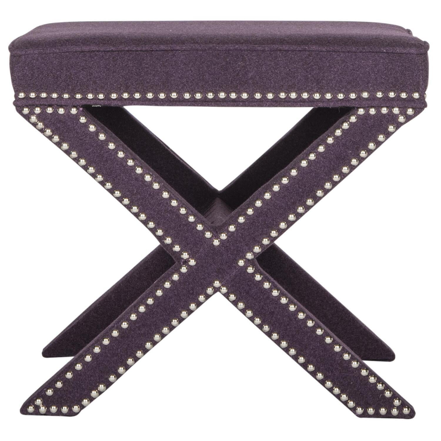 希少　Safavieh Palmer Ottoman　オットマン　グレー SAFAVIEH Palmer Transitional Cross Leg Upholstered Ottoman