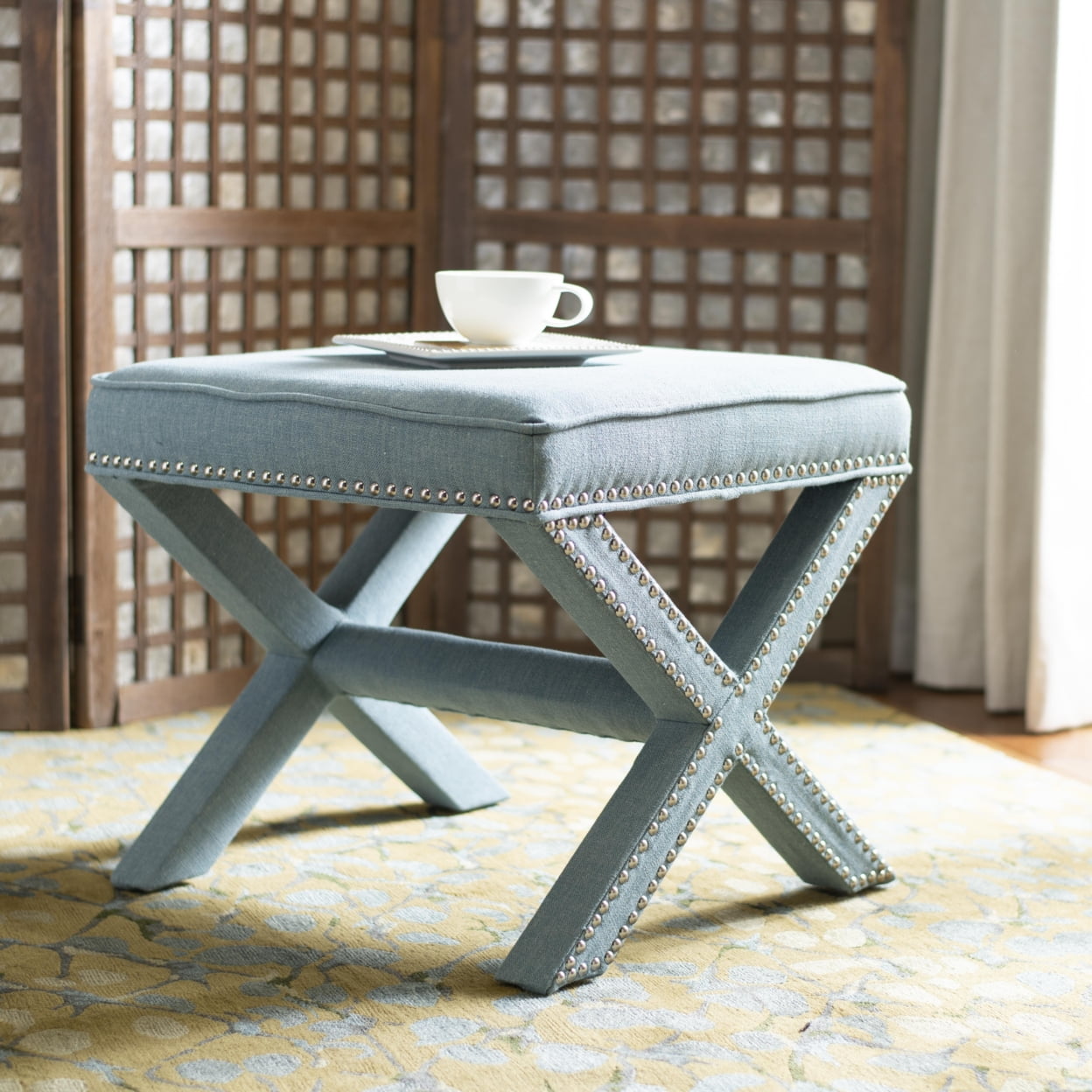 希少 Safavieh Palmer Ottoman オットマン グレー 希少Safavieh Palmer