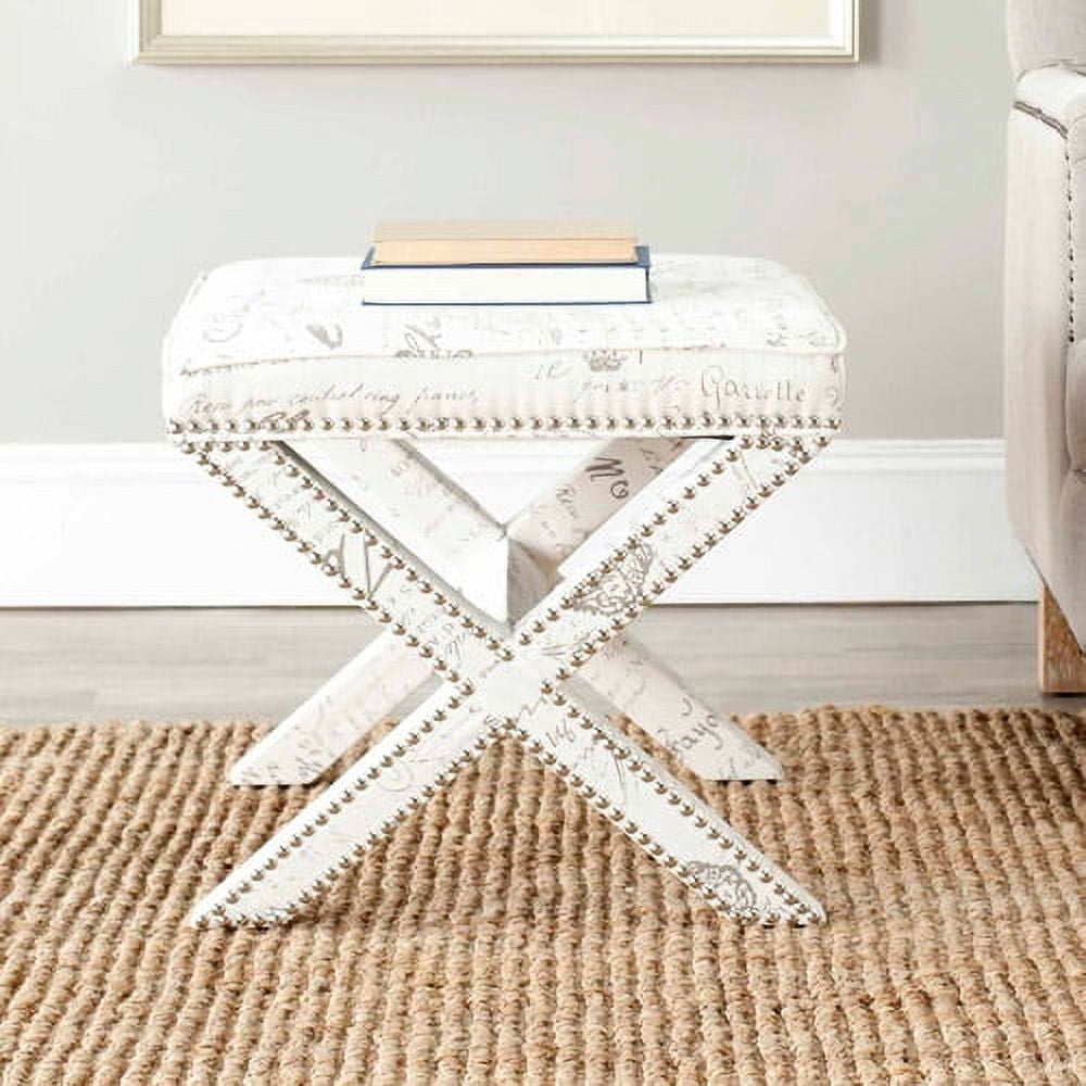 SAFAVIEH Palmer Transitional Cross Leg Upholstered Ottoman