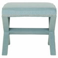 thumbnail image 1 of SAFAVIEH Palmer Transitional Cross Leg Upholstered Ottoman, Sky Blue, 1 of 3