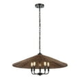 thumbnail image 1 of SAFAVIEH Palmera 5-Light LED Black Rattan Pendant Light with Shade, 1 of 8