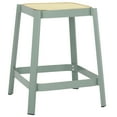 thumbnail image 1 of SAFAVIEH Palmyra Coastal Cane Stool, Aqua Smoke/Natural (15 in. W x 15 in. D x 17.8 in. H), 1 of 10