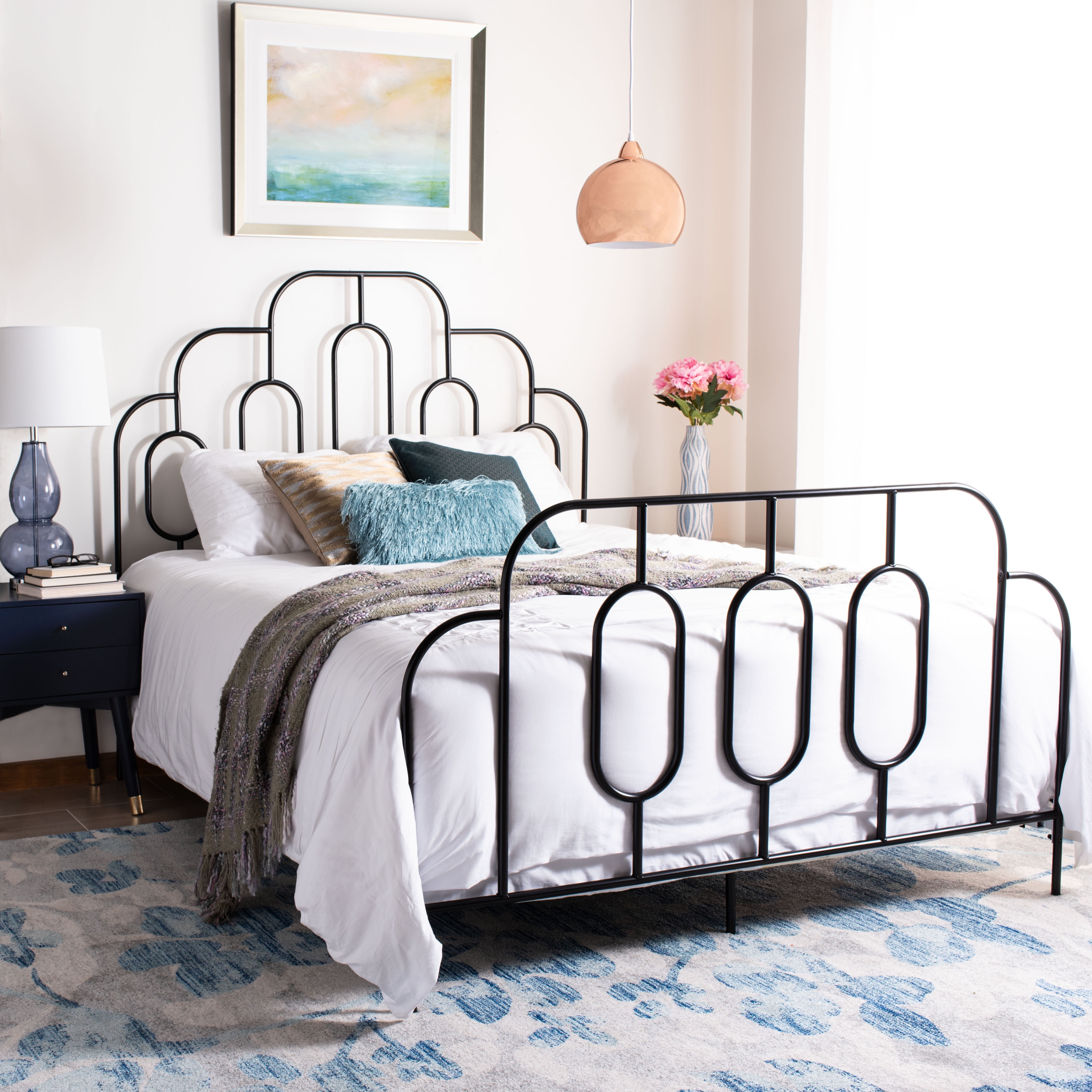 SAFAVIEH Paloma Metal Retro Bed Frame Full Black