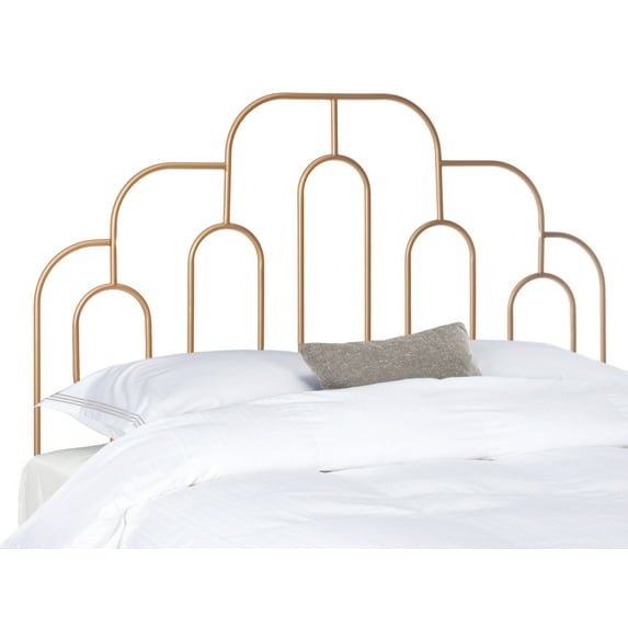 SAFAVIEH Paloma Metal Retro Geometric Headboard, Queen, Gold
