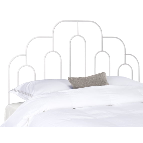 SAFAVIEH Paloma Metal Retro Geometric Headboard, Queen, White