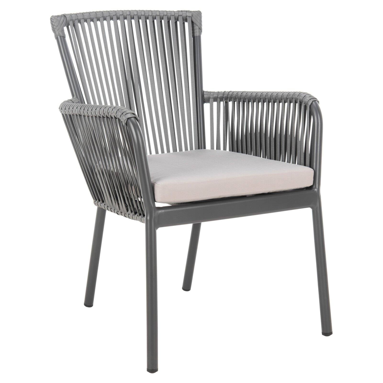 Outdoor Rope Grey Cushioned Arm Chair