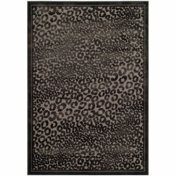 SAFAVIEH Paradise Acacia Polka Dots Area Rug, Charcoal/Multi, 4' x 5'7"