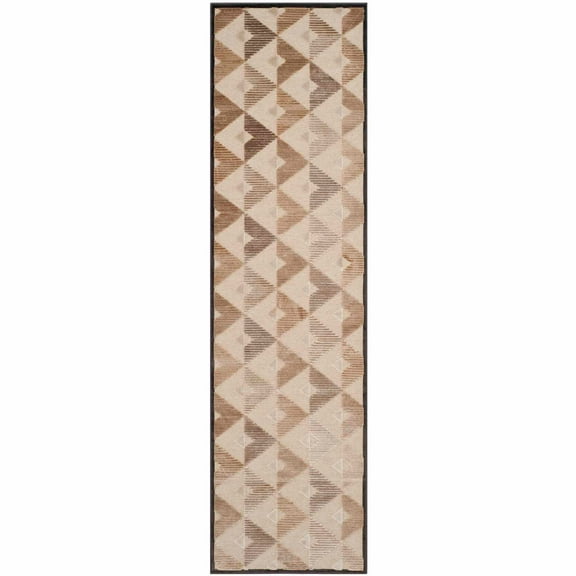 SAFAVIEH Paradise Ainslee Triangle Chevron Runner Rug, Soft Anthracite/Cream, 2'2" x 8'