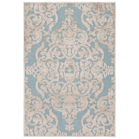 SAFAVIEH Paradise Alannah Damask Area Rug, Stone/Aqua, 7'6" x 10'6"