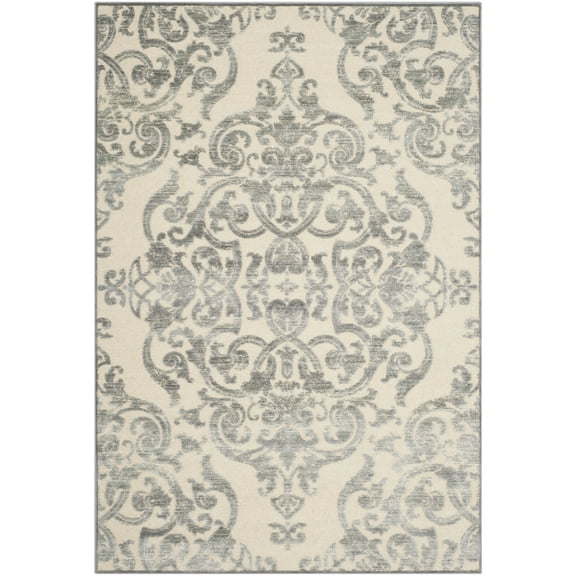 SAFAVIEH Paradise Alannah Damask Vines Area Rug, Grey/Multi, 5'3" x 7'6"