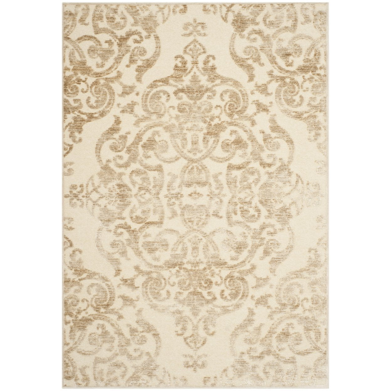 Stone and Beige Hand-Knotted Viscose Area Rug