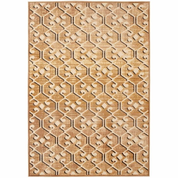 SAFAVIEH Paradise Alison Geometric Tessellation Area Rug, Taupe/Multi, 4' x 5'7"