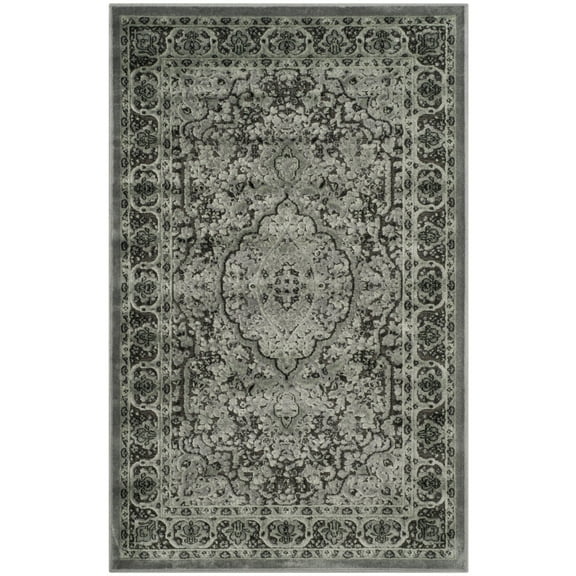SAFAVIEH Paradise Alton Traditional Floral Area Rug, Light Grey/Anthracite, 2'7" x 4'