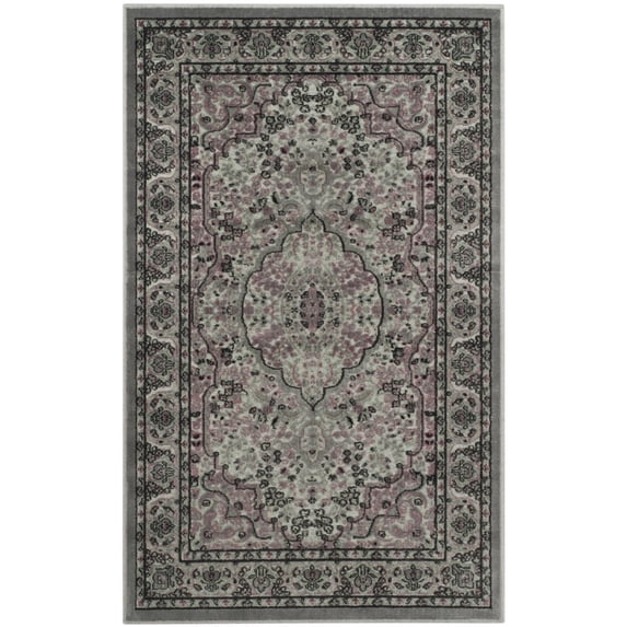 SAFAVIEH Paradise Alton Traditional Floral Area Rug, Light Grey/Spruce, 2'7" x 4'