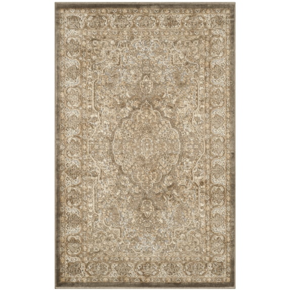SAFAVIEH Paradise Alton Traditional Floral Area Rug, Mouse/Silver, 8' x 11'2"