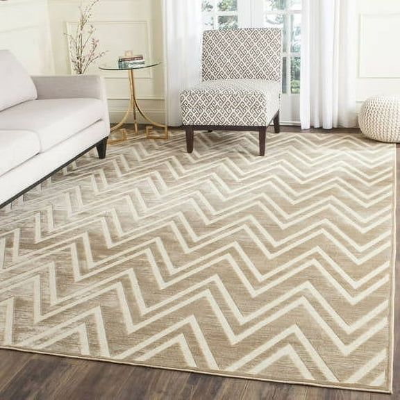 SAFAVIEH Paradise Bernadine Zigzag Stripes Area Rug, Caramel/Cream, 5'3" x 7'6"