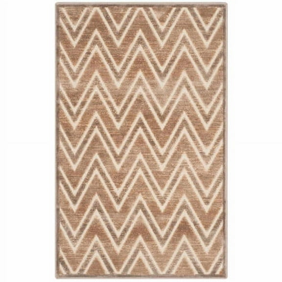 SAFAVIEH Paradise Bernadine Zigzag Stripes Area Rug, Mouse/Cream, 2'7" x 4'