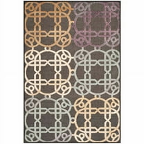 SAFAVIEH Paradise Corwin Geometric Area Rug, Charcoal/Multi, 5'3" x 7'6"