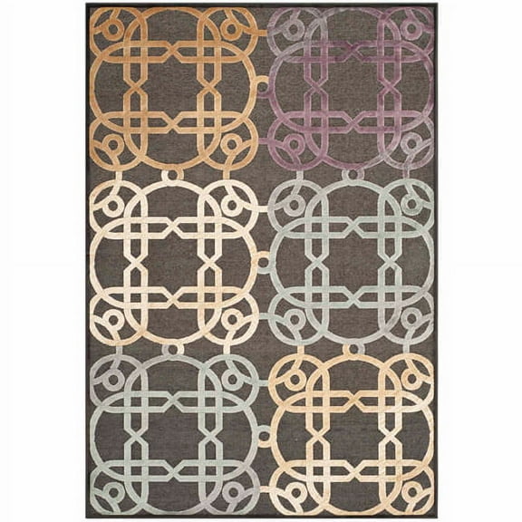 SAFAVIEH Paradise Corwin Geometric Area Rug, Charcoal/Multi, 5'3" x 7'6"