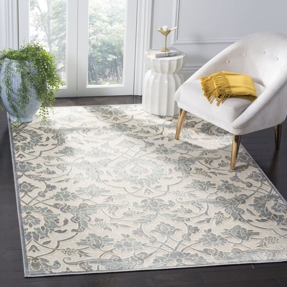 SAFAVIEH Paradise Cromwell Floral Area Rug, Cream/Slate, 5'3" x 7'6"
