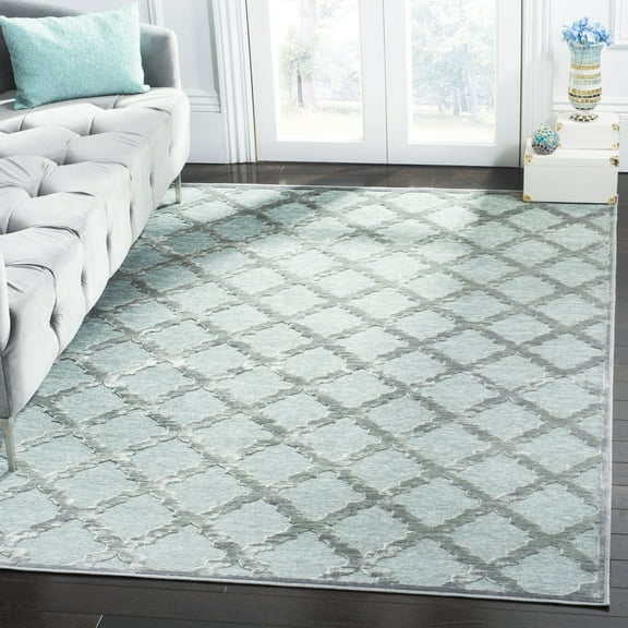 SAFAVIEH Paradise Darin Quatrefoil Geometric Area Rug, Grey/Spruce, 8' x 11'2"