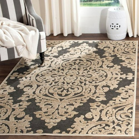 SAFAVIEH Paradise Edna Damask Area Rug, Stone/Anthracite, 8' x 10'