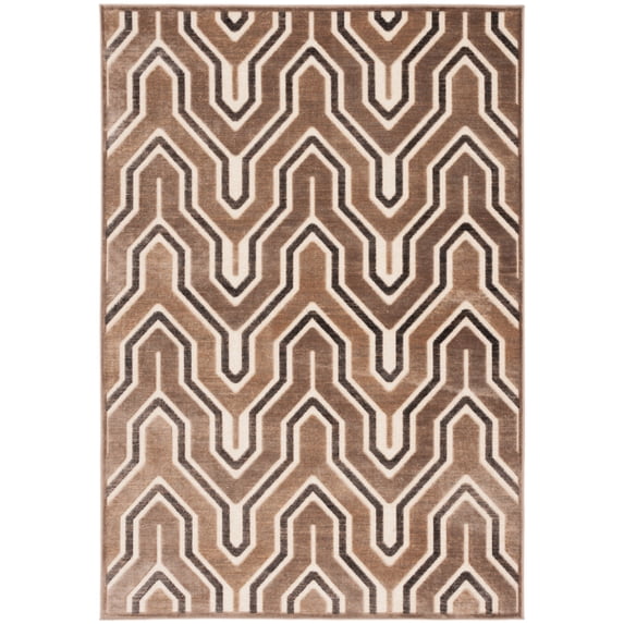 SAFAVIEH Paradise Edwyna Geometric Tessellation Area Rug, Camel/Cream, 5'3" x 7'6"
