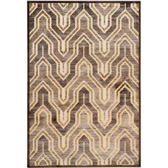 SAFAVIEH Paradise Edwyna Geometric Tessellation Area Rug, Cream/Brown, 4' x 5'7"