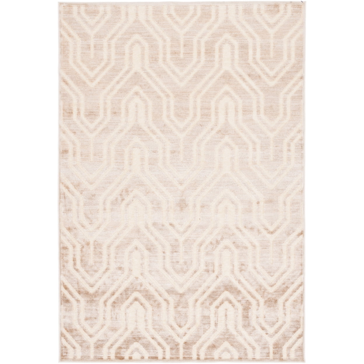 Stone Geometric Viscose Rectangular Area Rug