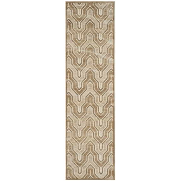 SAFAVIEH Paradise Edwyna Geometric Tessellation Runner Rug, Caramel/Cream, 2'2" x 8'