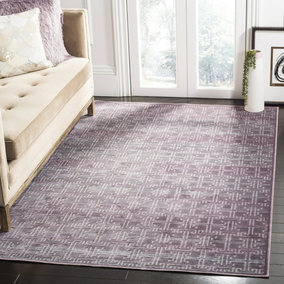 SAFAVIEH Paradise Elisaveta Distressed Geometric Area Rug, Mauve/Multi, 5'3" x 7'6"
