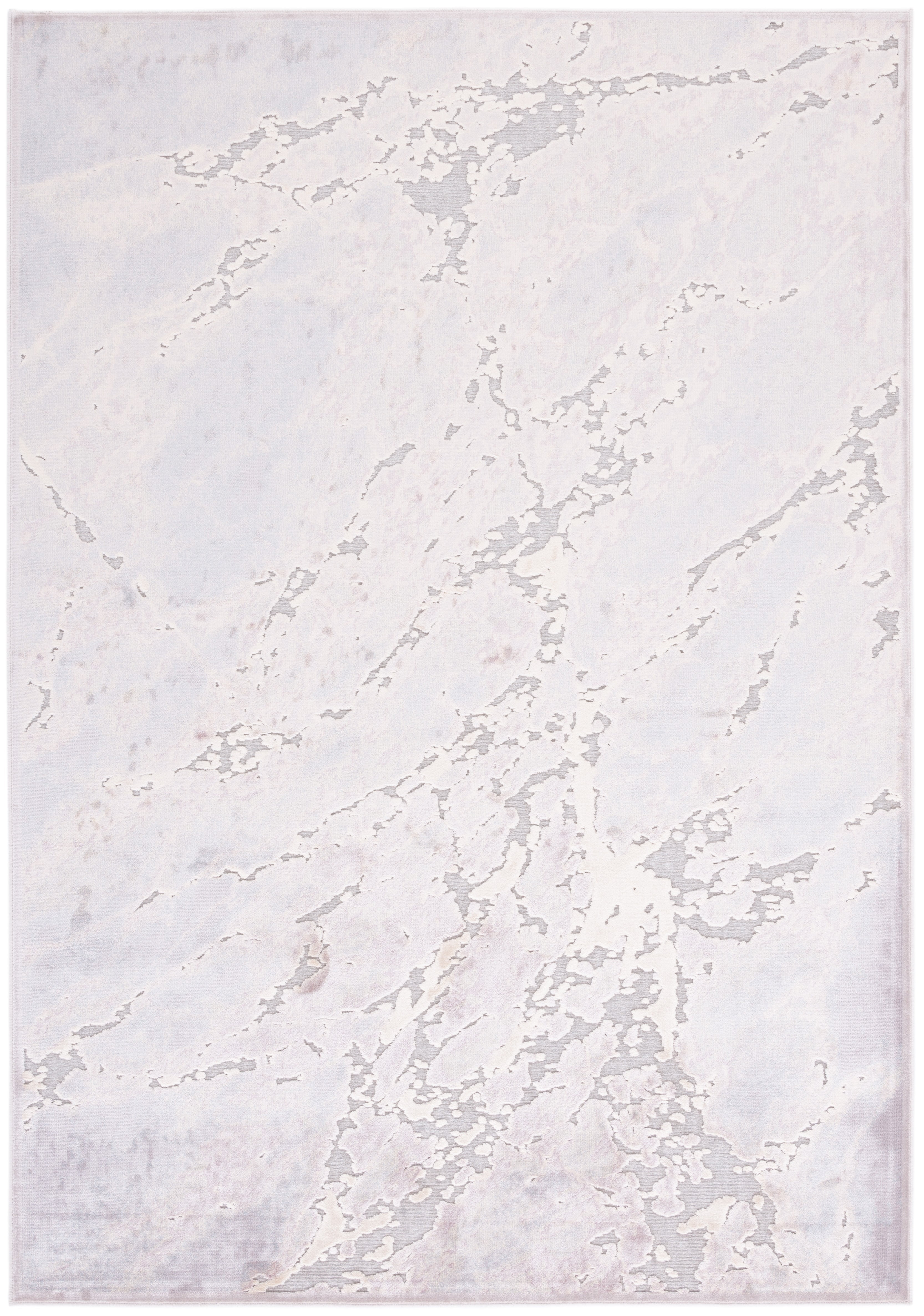 Gray Rectangular Non-slip Viscose Area Rug