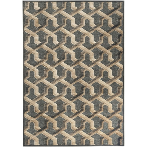 SAFAVIEH Paradise Gayle Geometric Tessellation Area Rug, Soft Anthracite, 4' x 5'7"