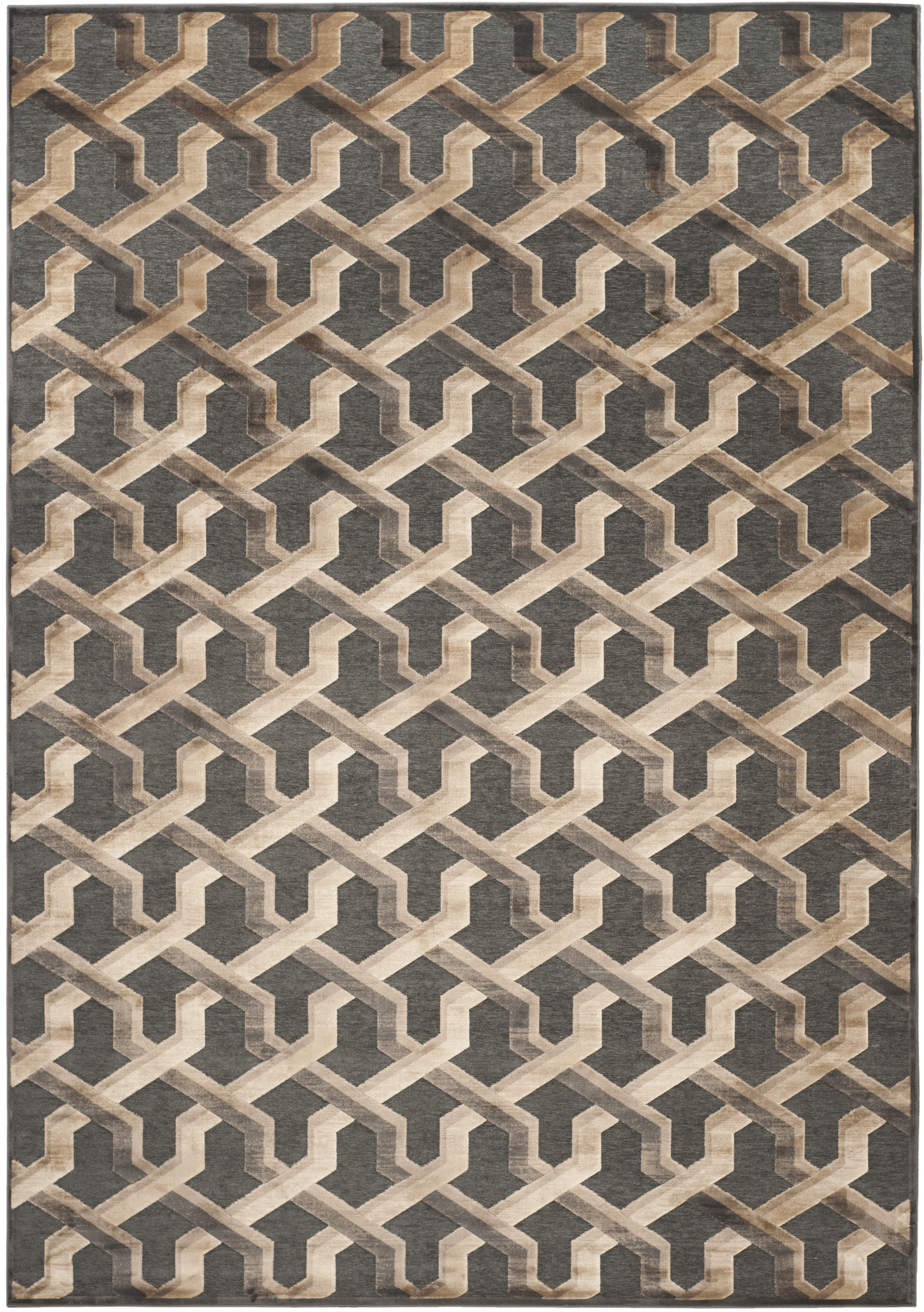SAFAVIEH Paradise Gayle Geometric Tessellation Area Rug, Soft Anthracite, 7'6" x 10'6"