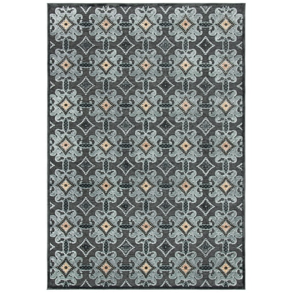 SAFAVIEH Paradise Jamison Geometric Area Rug, Charcoal/Multi, 5'3" x 7'6"