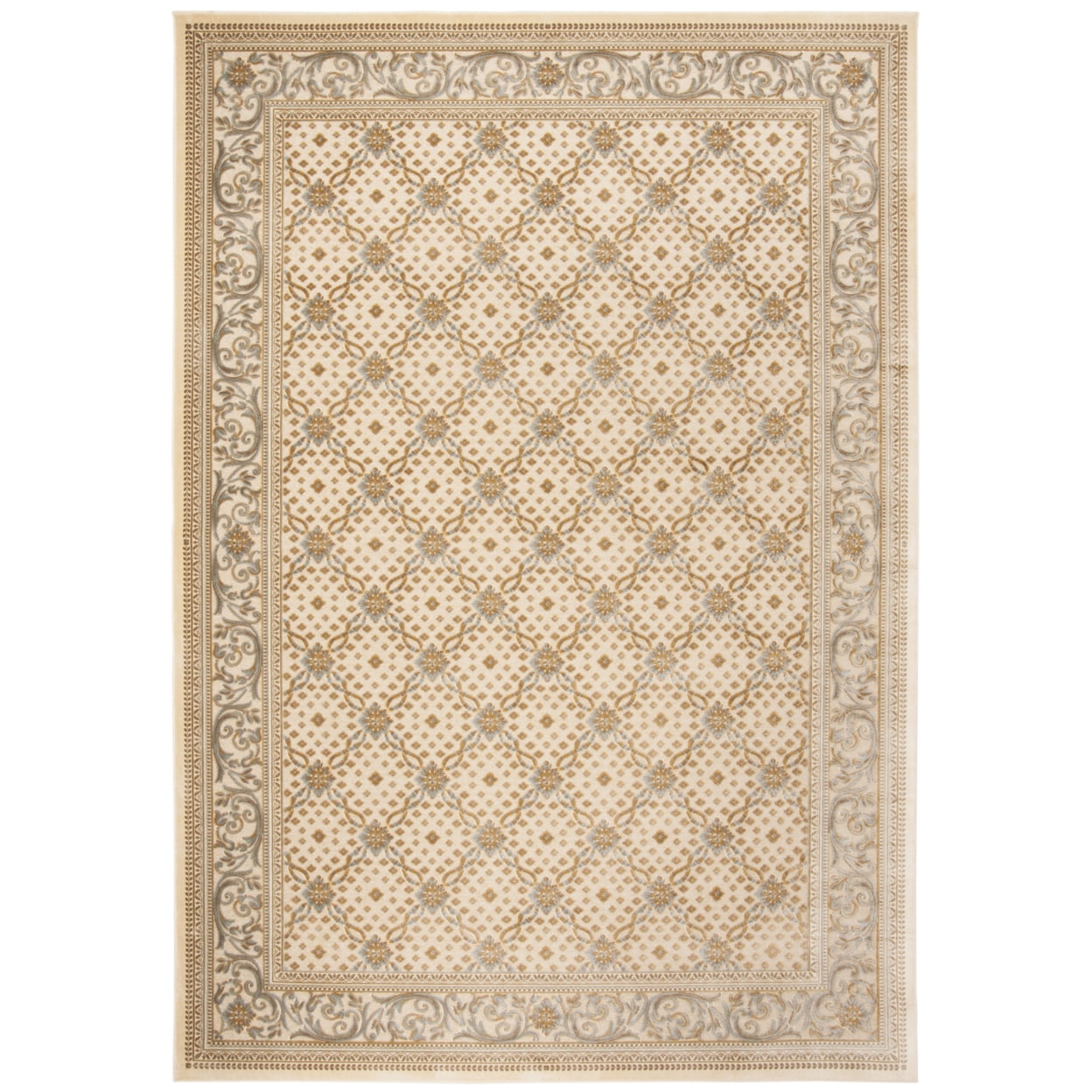 Cream Reversible Rectangular Viscose Chenille Area Rug