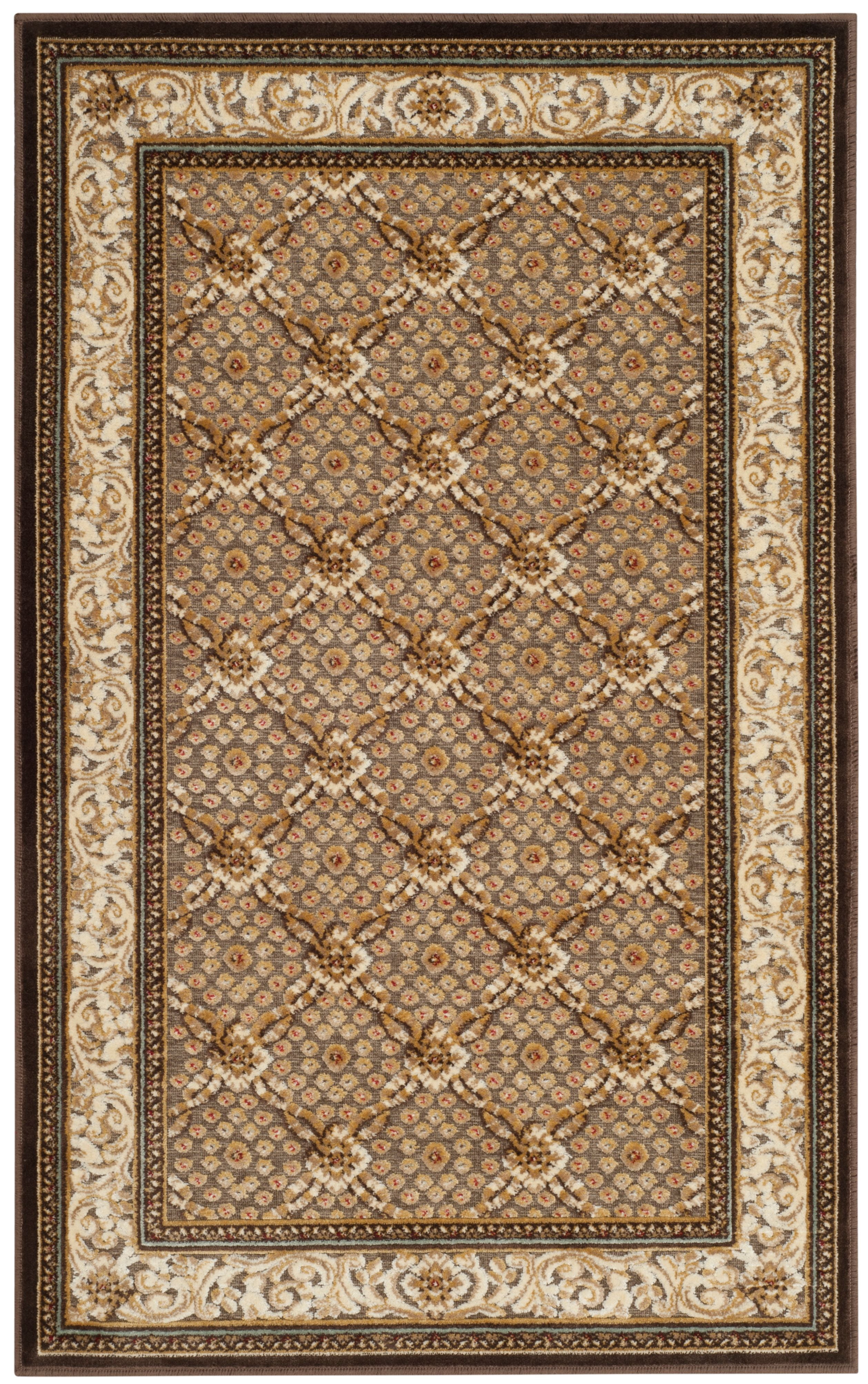 Dark Brown Floral Viscose Chenille Accent Rug, 2'7" x 4'
