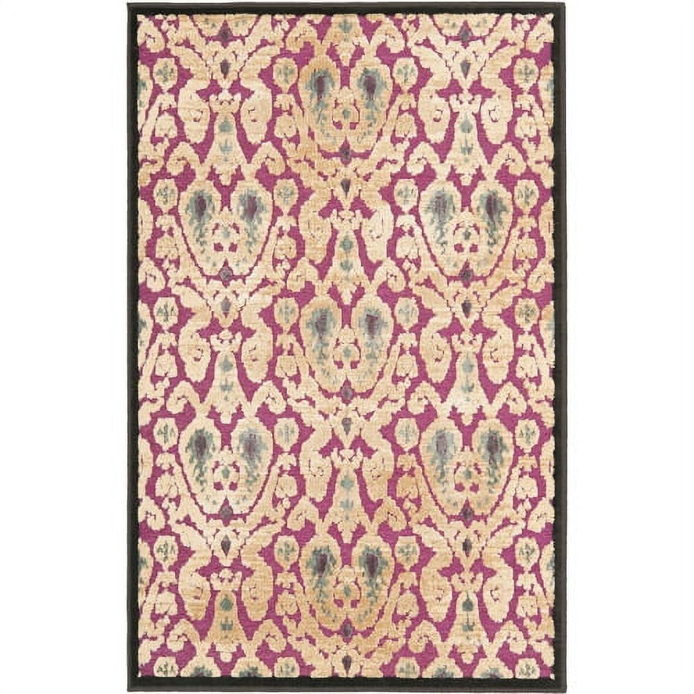 SAFAVIEH Paradise Justice Geometric Tessellation Area Rug, Anthracite/Fuchsia, 2'7" x 4'