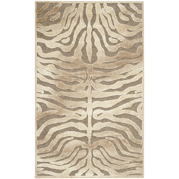 SAFAVIEH Paradise Kady Animal Striped Area Rug, Brown/Cream, 2'7" x 4'