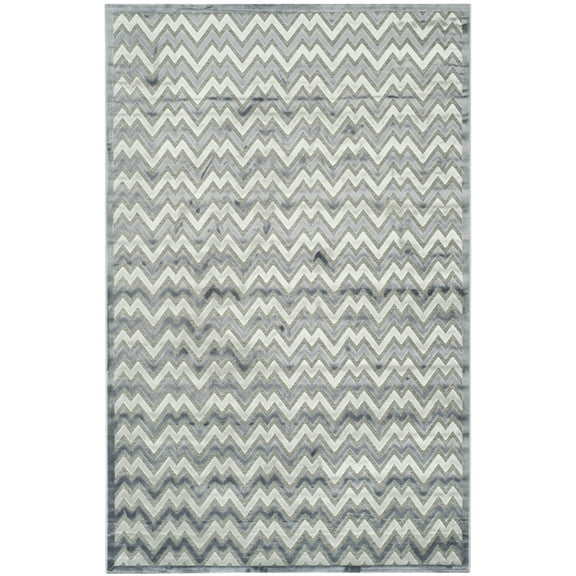 SAFAVIEH Paradise Kenrick Geometric Area Rug, Light Grey/Dark Grey, 5'1" x 7'6"