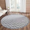 thumbnail image 1 of SAFAVIEH Paradise Kenrick Zigzag Stripes Area Rug, Light Grey/Dark Grey, 6'7" x 6'7" Round, 1 of 2