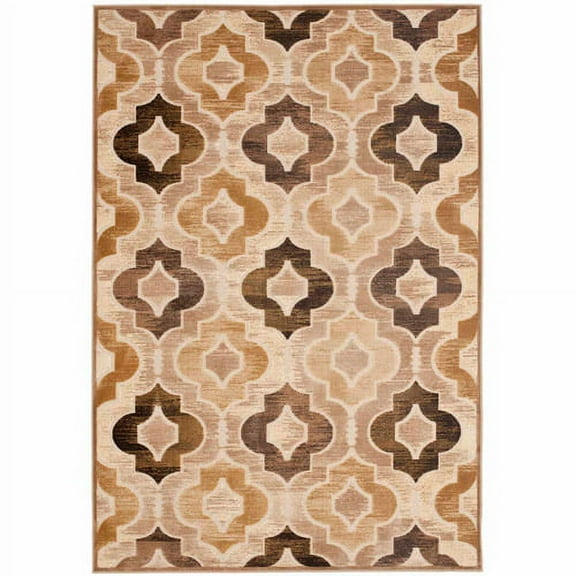 SAFAVIEH Paradise Lakisha Geometric Tessellation Area Rug, Taupe/Multi, 4' x 5'7"