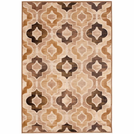 SAFAVIEH Paradise Lakisha Geometric Tessellation Area Rug, Taupe/Multi, 5'3" x 7'6"