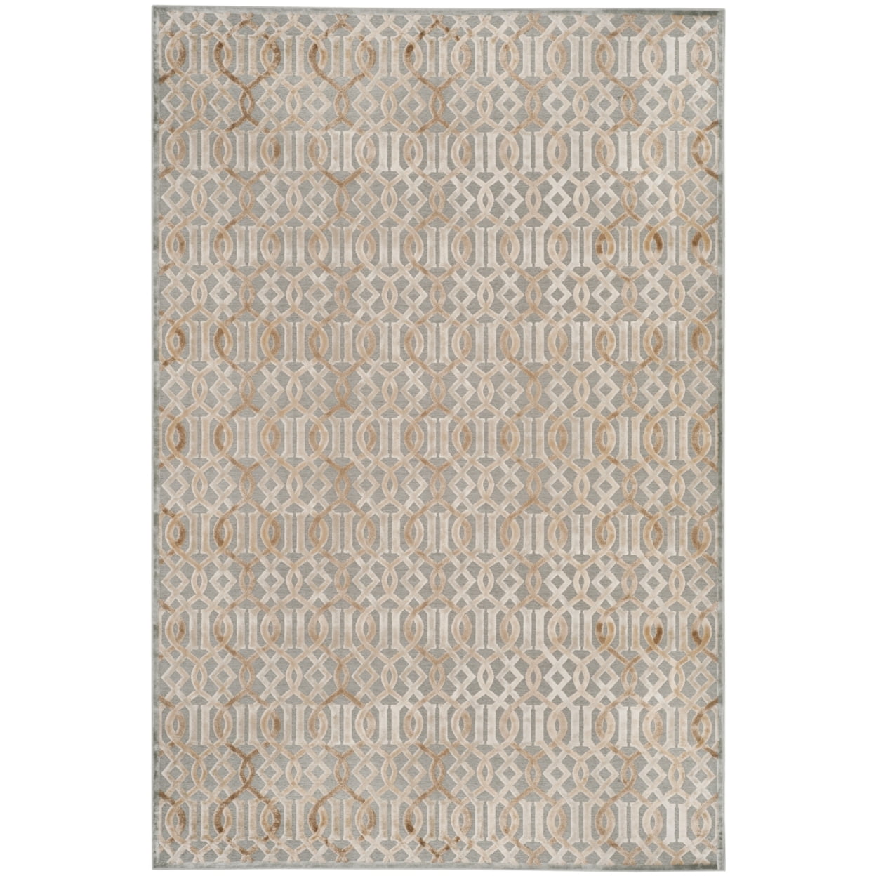 Paradise Blue Viscose and Chenille Area Rug, 8' x 11'