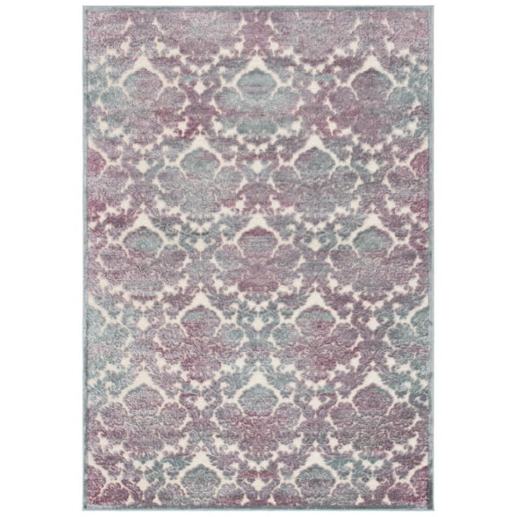 SAFAVIEH Paradise Nancy Damask Area Rug, Grey/Multi, 5'3" x 7'6"