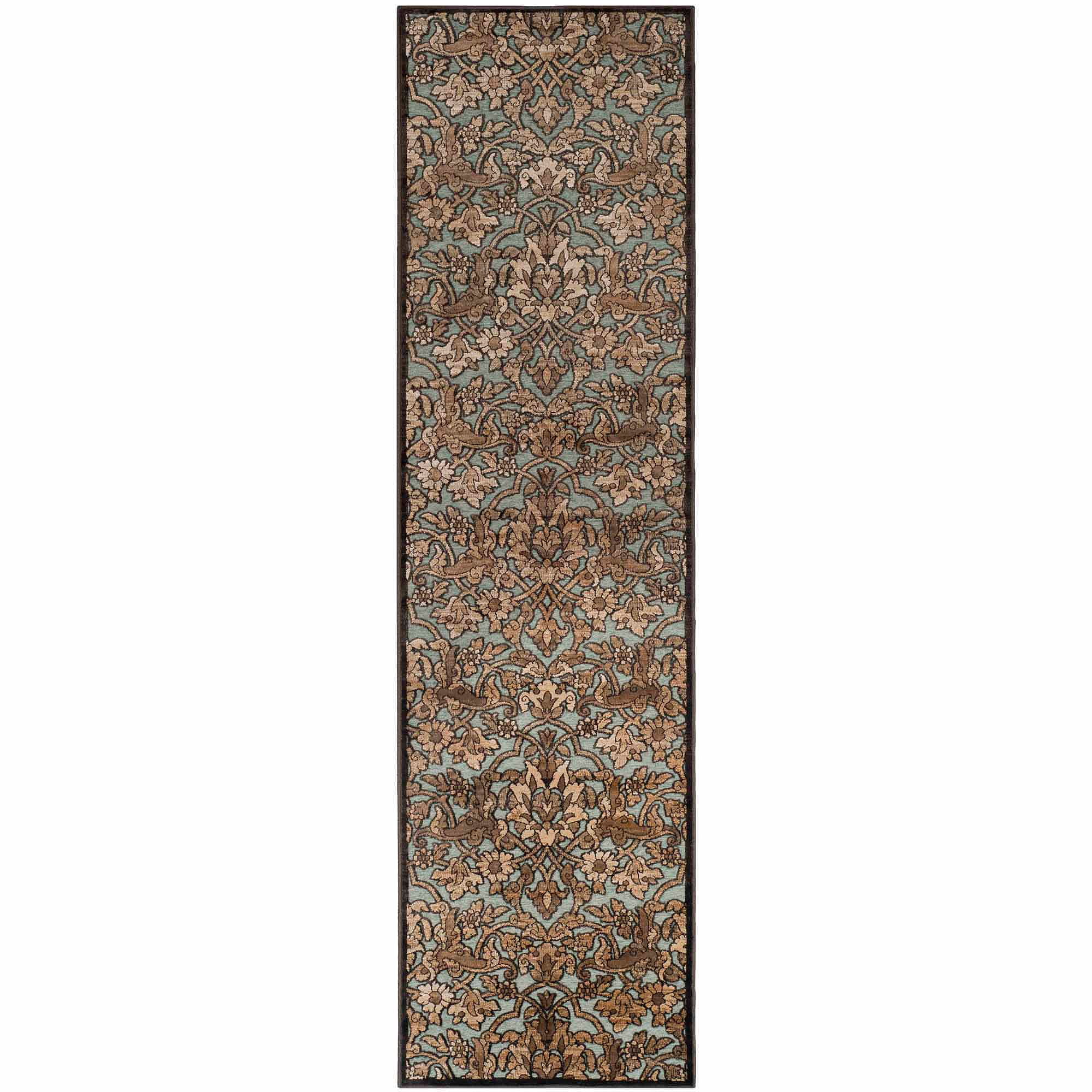 SAFAVIEH Paradise Nikeisha Floral Vines Runner Rug, Soft Anthracite