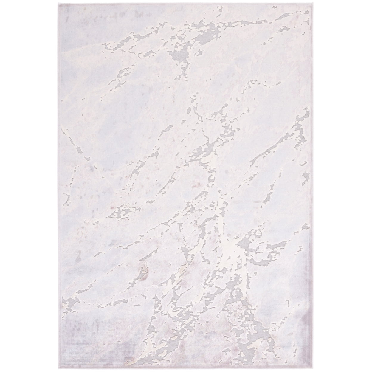 Gray Rectangular Non-slip Viscose Area Rug
