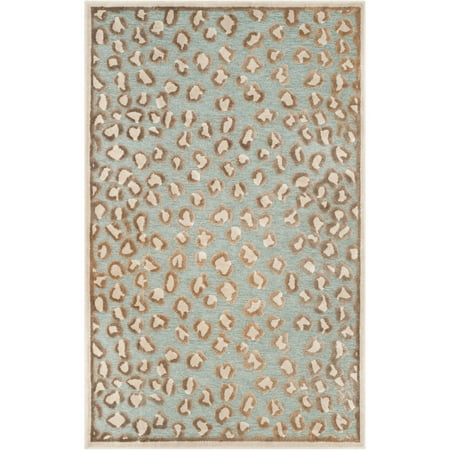 SAFAVIEH Paradise Ronnie Spotted Area Rug, Stone/Aqua, 2'7" x 4'