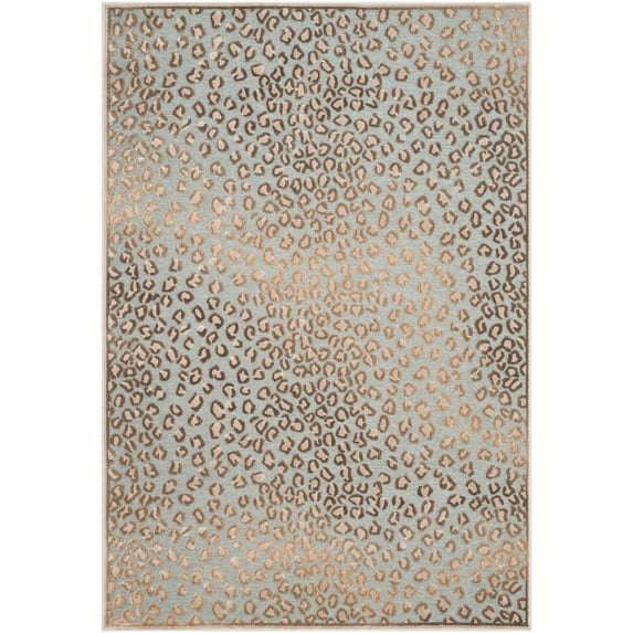 SAFAVIEH Paradise Ronnie Spotted Area Rug, Stone/Aqua, 4' x 5'7"