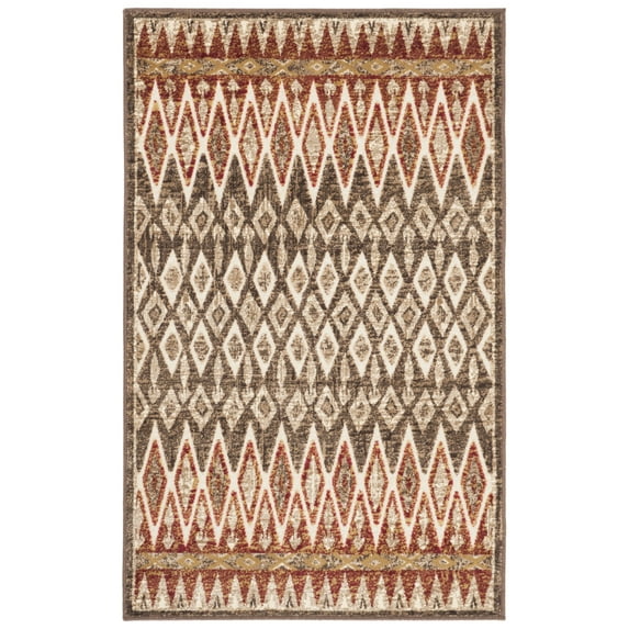 SAFAVIEH Paradise Tatyanna Aztec Stripes Area Rug, Taupe/Cream, 4' x 5'7"